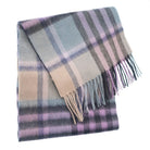 Edinburgh 100% Lambswool Scarf – Premium Soft Wool Wrap - Chequer Tartan Purple - Heritage Of Scotland -