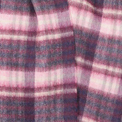 Edinburgh 100% Lambswool Scarf – Premium Soft Wool Wrap - Cluster Gingham Astral - Berry - Heritage Of Scotland -