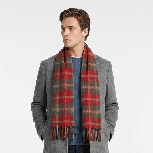 Edinburgh 100% Lambswool Scarf – Premium Soft Wool Wrap - Dark Maple - Heritage Of Scotland -