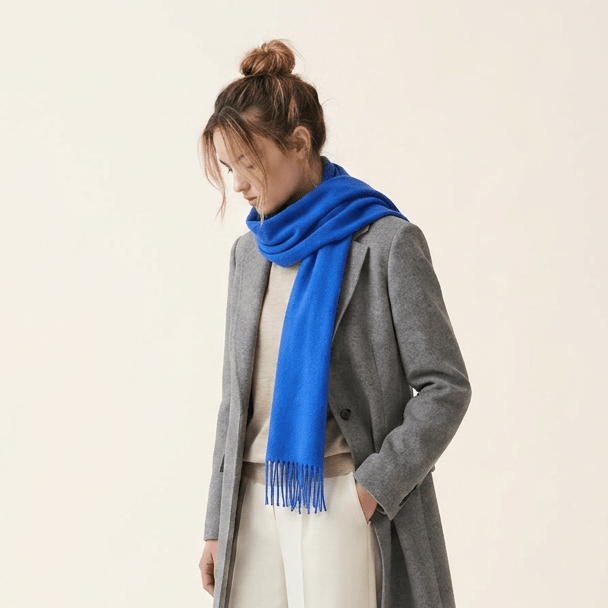 Edinburgh 100% Lambswool Scarf – Premium Soft Wool Wrap - Dazzling Blue - Heritage Of Scotland -