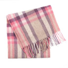 Edinburgh 100% Lambswool Scarf – Premium Soft Wool Wrap - Deco Check Peony - Heritage Of Scotland -