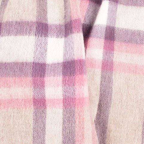 Edinburgh 100% Lambswool Scarf – Premium Soft Wool Wrap - Deco Check Peony - Heritage Of Scotland -