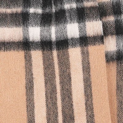 Edinburgh 100% Lambswool Scarf – Premium Soft Wool Wrap - Enlarged Off Centered Scotty Thom Camel - Heritage Of Scotland -