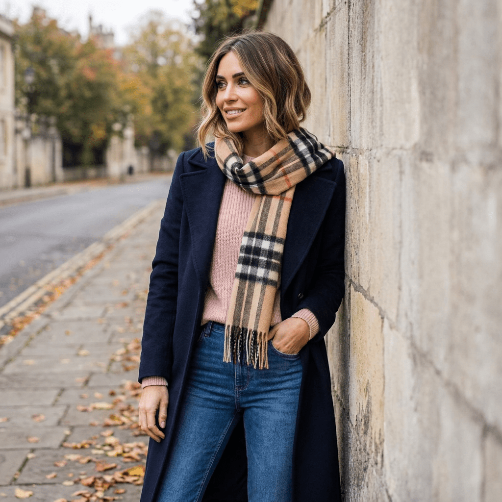 Edinburgh 100% Lambswool Scarf – Premium Soft Wool Wrap - Enlarged Off Centered Scotty Thom Camel - Heritage Of Scotland -