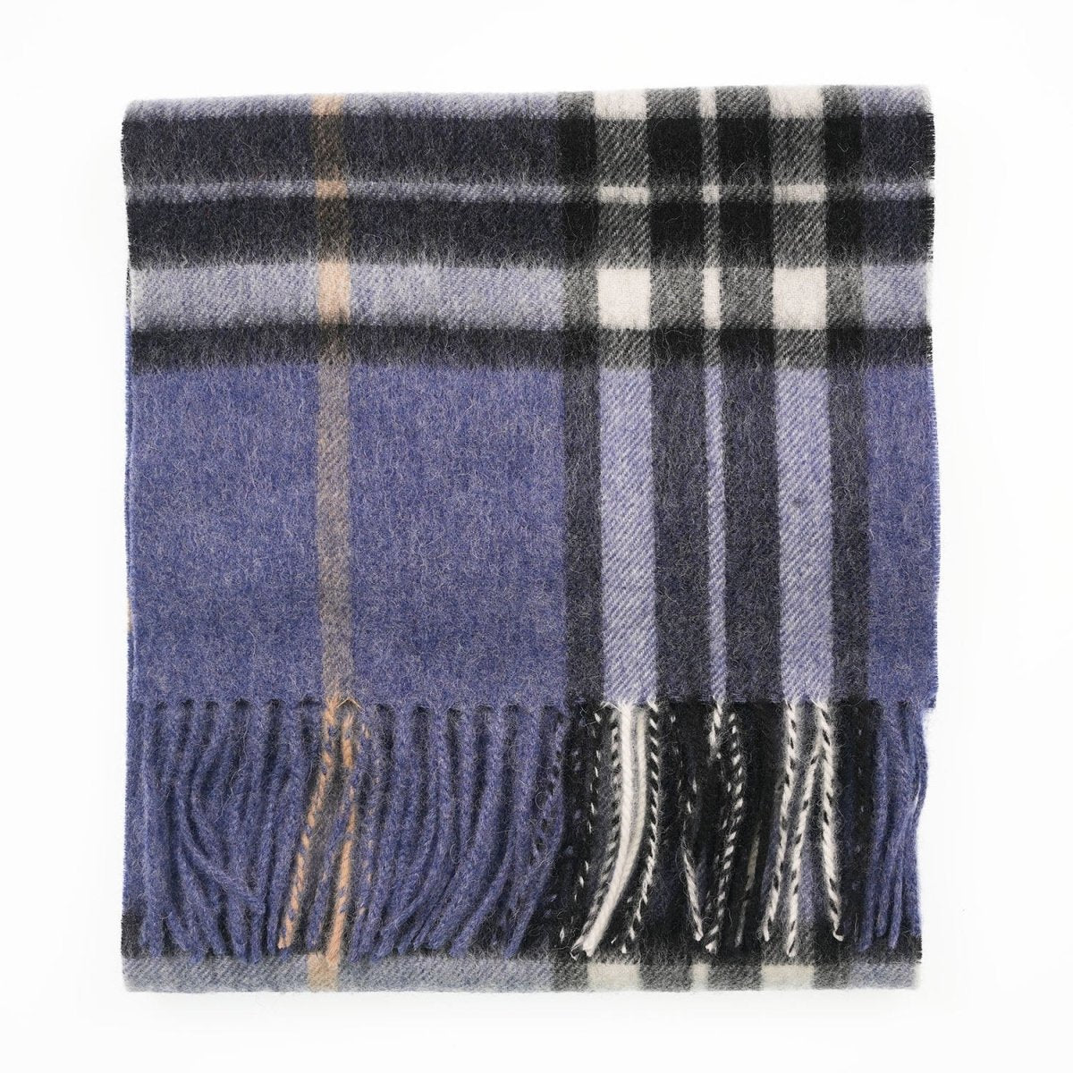 Edinburgh 100% Lambswool Scarf – Premium Soft Wool Wrap - Enlarged Off Centred Scotty Denim - Heritage Of Scotland -