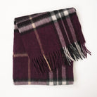 Edinburgh 100% Lambswool Scarf – Premium Soft Wool Wrap - Enlarged Off Centred Scotty Thom Cabernet - Heritage Of Scotland -