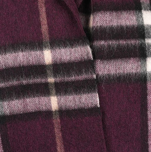 Edinburgh 100% Lambswool Scarf – Premium Soft Wool Wrap - Enlarged Off Centred Scotty Thom Cabernet - Heritage Of Scotland -