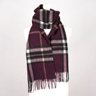 Edinburgh 100% Lambswool Scarf – Premium Soft Wool Wrap - Enlarged Off Centred Scotty Thom Cabernet - Heritage Of Scotland -