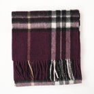 Edinburgh 100% Lambswool Scarf – Premium Soft Wool Wrap - Enlarged Off Centred Scotty Thom Cabernet - Heritage Of Scotland -