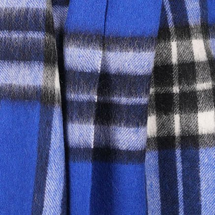 Edinburgh 100% Lambswool Scarf – Premium Soft Wool Wrap - Enlarged Off-Centred Scotty Thom Ultramarine - Heritage Of Scotland -