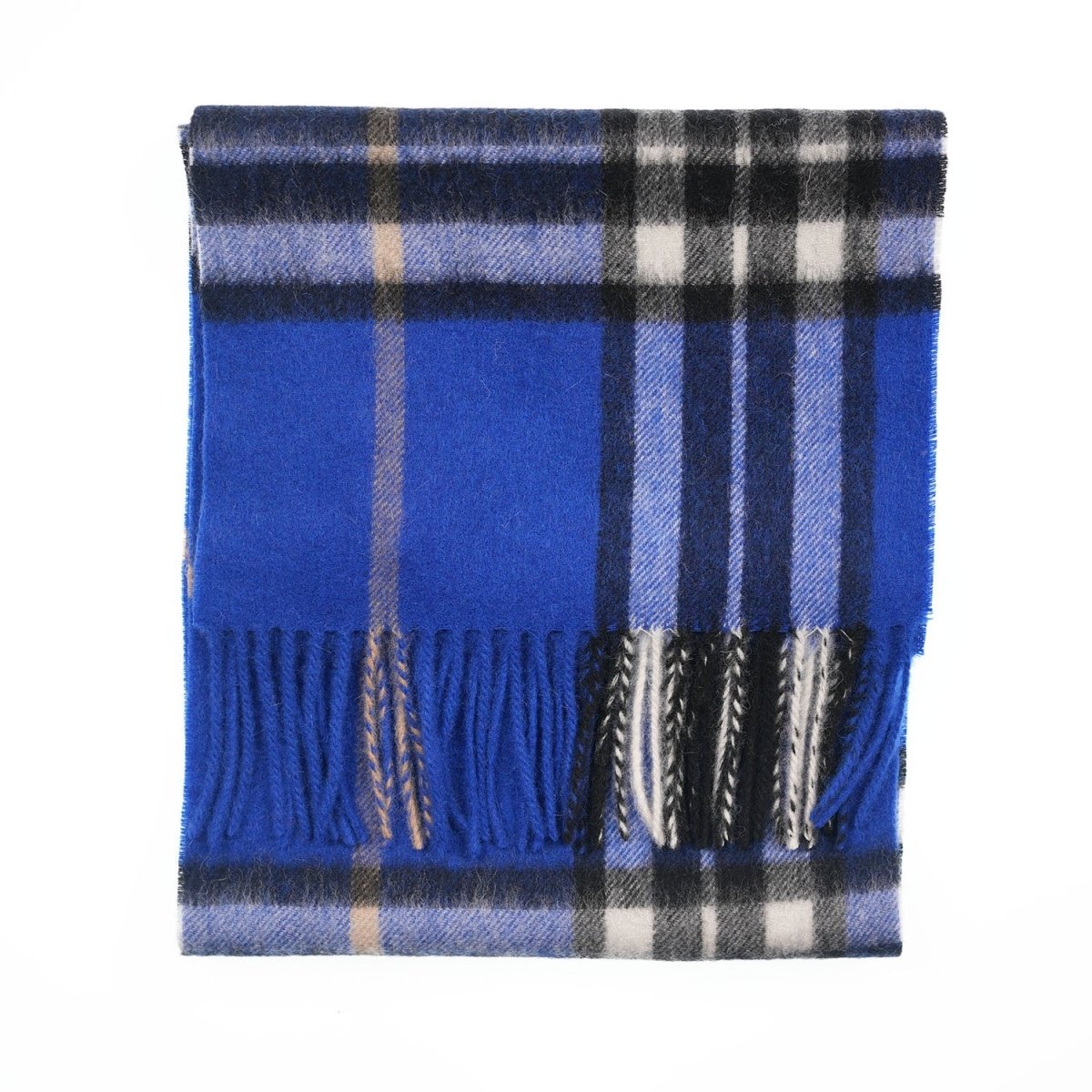 Edinburgh 100% Lambswool Scarf – Premium Soft Wool Wrap - Enlarged Off-Centred Scotty Thom Ultramarine - Heritage Of Scotland -
