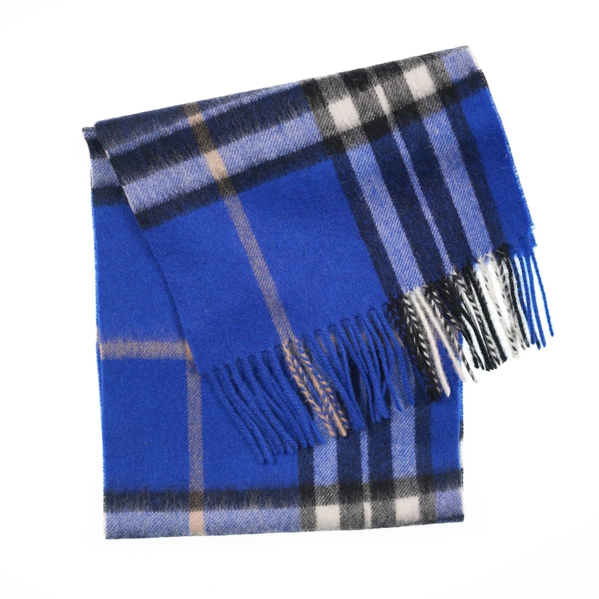 Edinburgh 100% Lambswool Scarf – Premium Soft Wool Wrap - Enlarged Off-Centred Scotty Thom Ultramarine - Heritage Of Scotland -