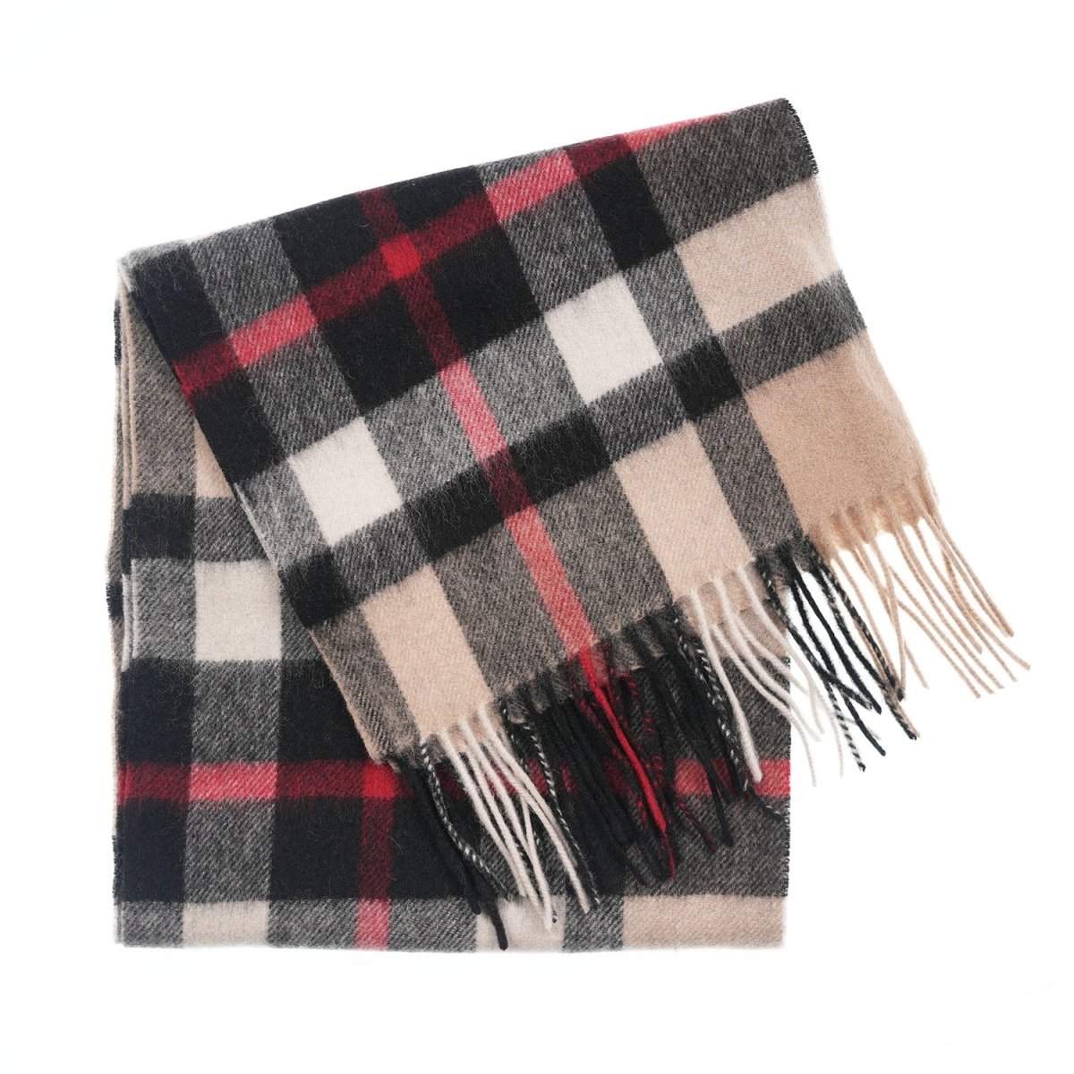 Edinburgh 100% Lambswool Scarf – Premium Soft Wool Wrap - Exploded Thomson Camel - Heritage Of Scotland -