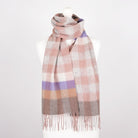 Edinburgh 100% Lambswool Scarf – Premium Soft Wool Wrap - Giant Chequer Dark Pink And Purple - Heritage Of Scotland -