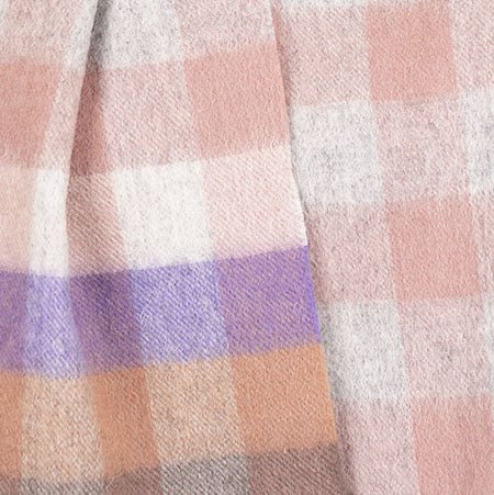 Edinburgh 100% Lambswool Scarf – Premium Soft Wool Wrap - Giant Chequer Dark Pink And Purple - Heritage Of Scotland -