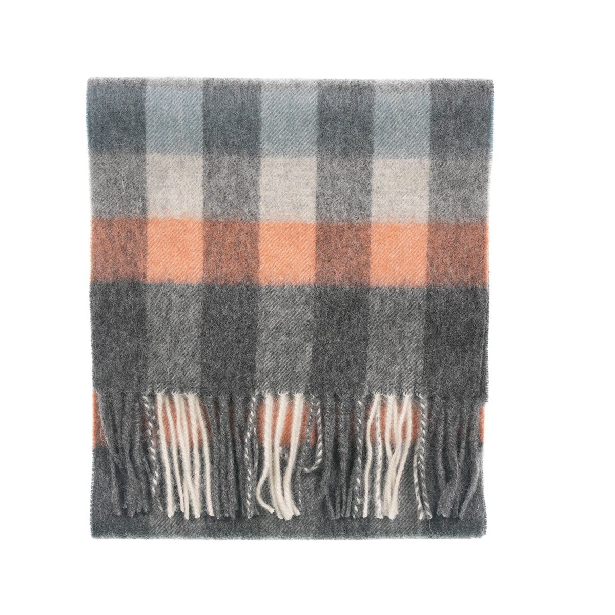 Edinburgh 100% Lambswool Scarf – Premium Soft Wool Wrap - Giant Chequer Grey - Heritage Of Scotland -