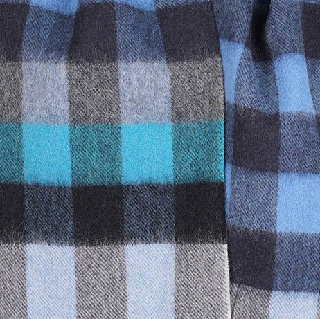 Edinburgh 100% Lambswool Scarf – Premium Soft Wool Wrap - Giant Chequer Navy/Blue - Heritage Of Scotland -
