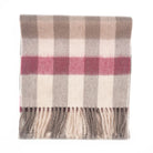 Edinburgh 100% Lambswool Scarf – Premium Soft Wool Wrap - Giant Chequer - Pink and Taupe - Heritage Of Scotland -