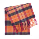 Edinburgh 100% Lambswool Scarf – Premium Soft Wool Wrap - GINGER CHECK - Heritage Of Scotland -