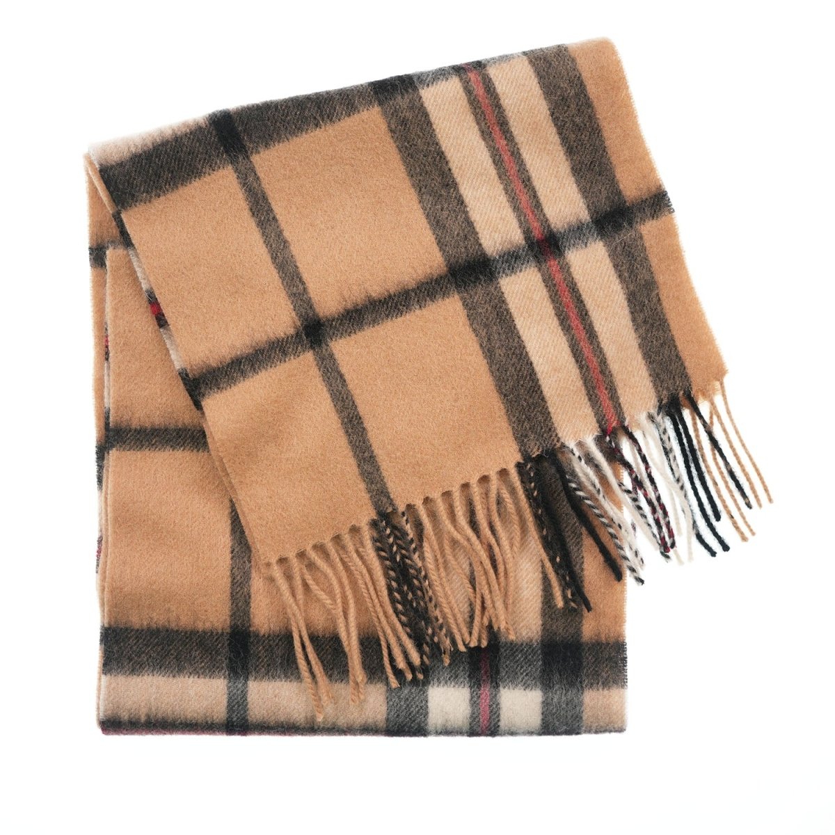 Edinburgh 100% Lambswool Scarf – Premium Soft Wool Wrap - Large Off Centre Thomson Camel - Heritage Of Scotland -