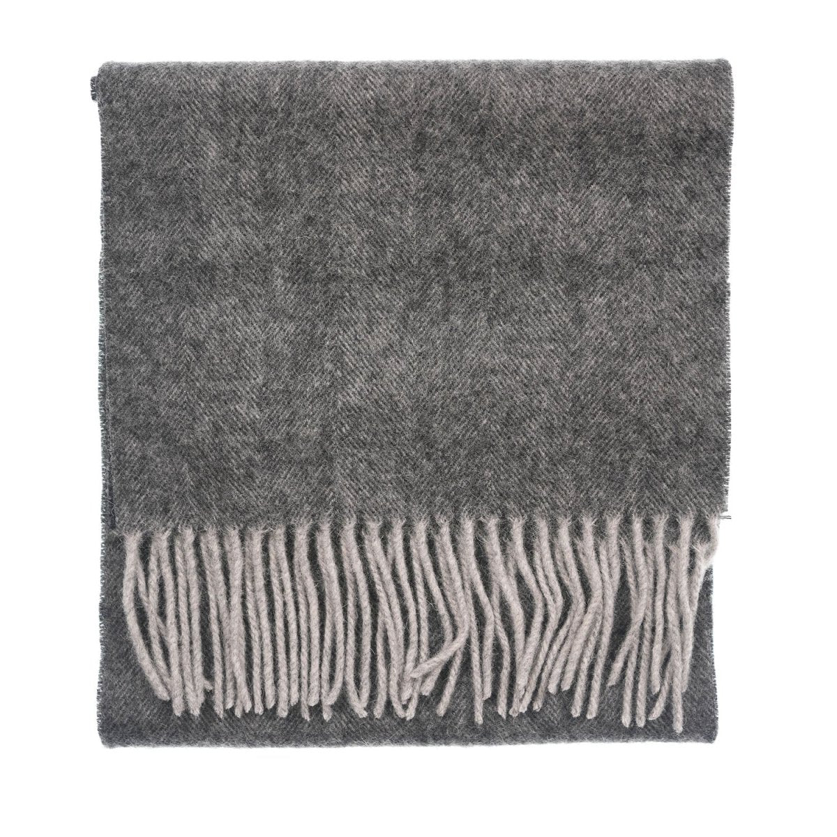 Edinburgh 100% Lambswool Scarf – Premium Soft Wool Wrap - Light Grey Charcoal - Heritage Of Scotland -