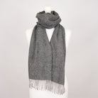 Edinburgh 100% Lambswool Scarf – Premium Soft Wool Wrap - Light Grey Charcoal - Heritage Of Scotland -