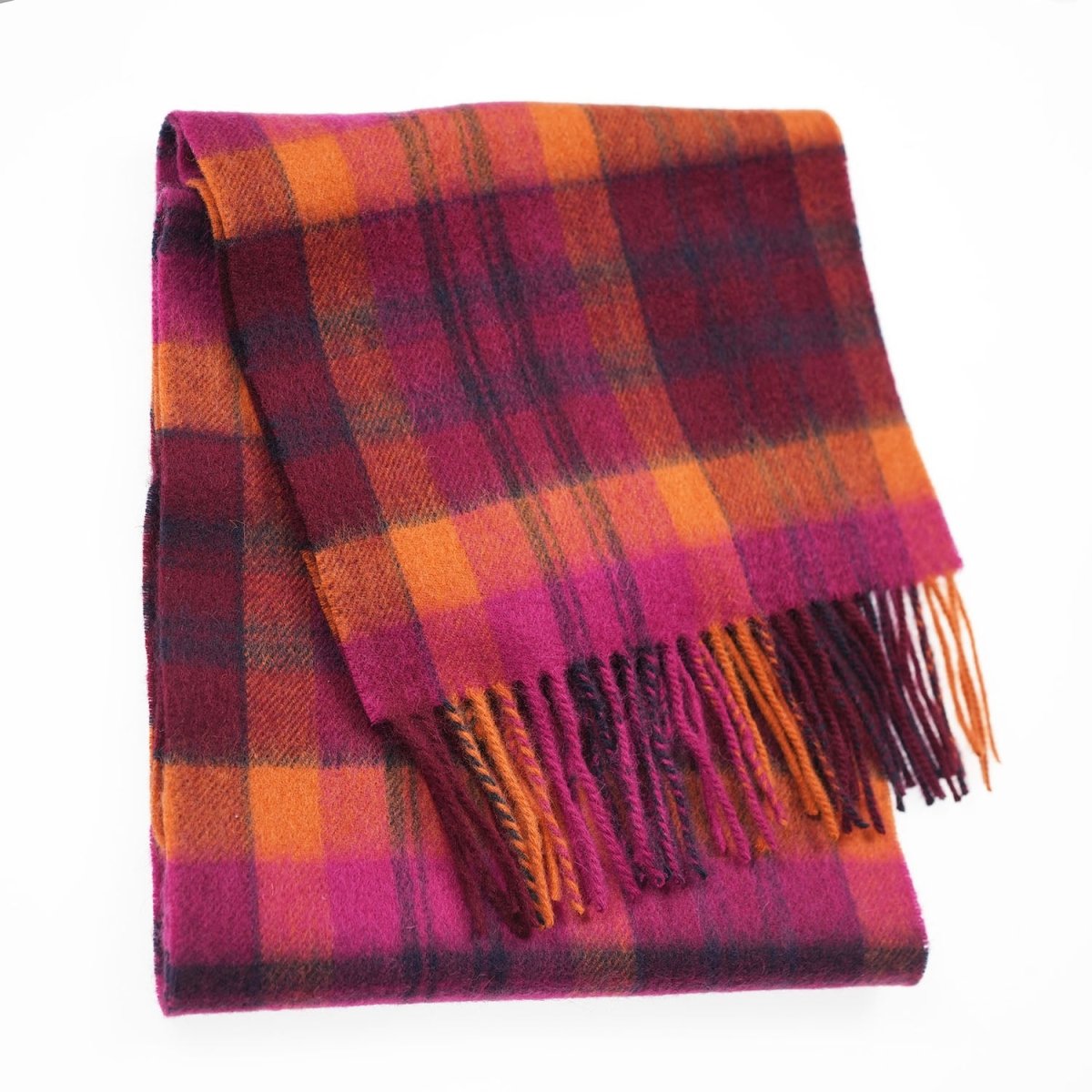 Edinburgh 100% Lambswool Scarf – Premium Soft Wool Wrap - Macdonald Orange Mix - Heritage Of Scotland -