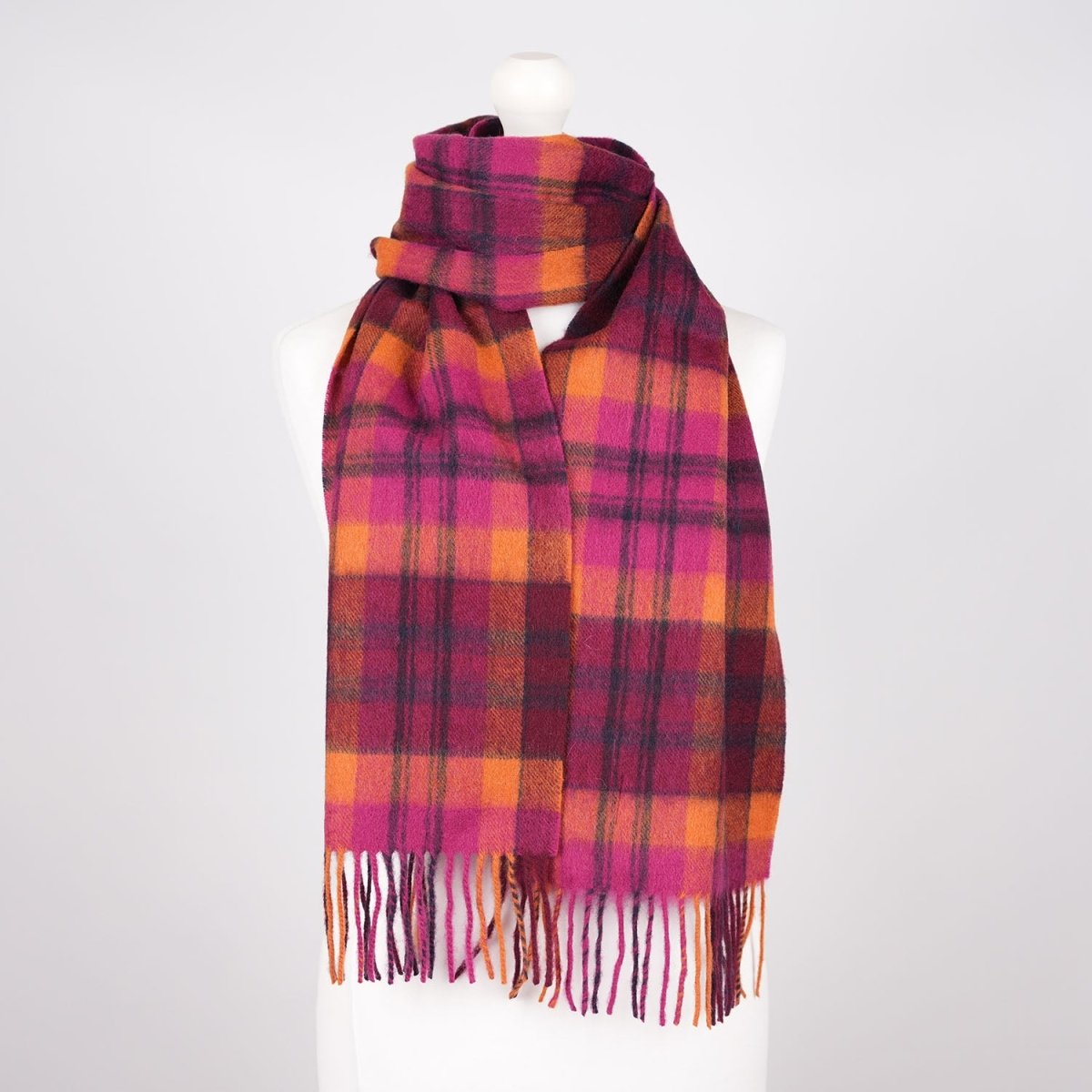 Edinburgh 100% Lambswool Scarf – Premium Soft Wool Wrap - Macdonald Orange Mix - Heritage Of Scotland -