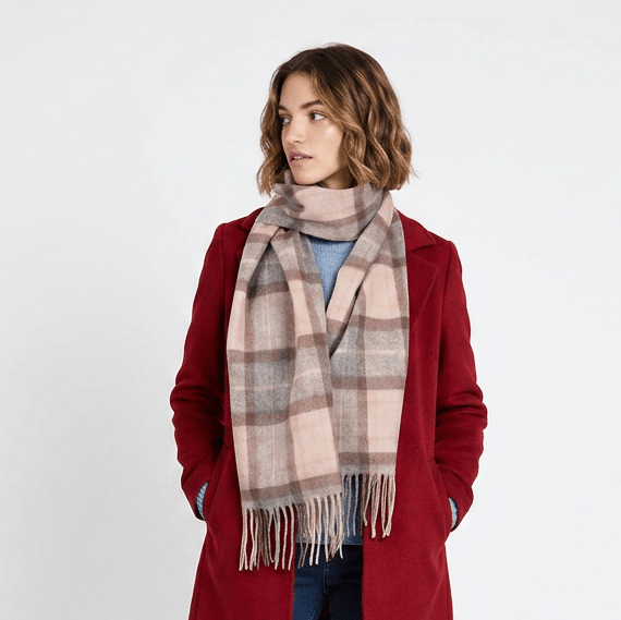 Edinburgh 100% Lambswool Scarf – Premium Soft Wool Wrap - Mackellar Natural - Heritage Of Scotland -