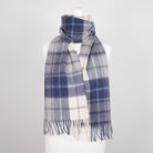 Edinburgh 100% Lambswool Scarf – Premium Soft Wool Wrap - Mill Check Navy - Heritage Of Scotland -