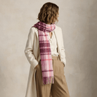 Edinburgh 100% Lambswool Scarf – Premium Soft Wool Wrap - Mill Check Pink - Heritage Of Scotland -