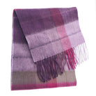 Edinburgh 100% Lambswool Scarf – Premium Soft Wool Wrap - Mixed Check - Heather/Pink - Heritage Of Scotland -