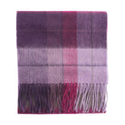 Edinburgh 100% Lambswool Scarf – Premium Soft Wool Wrap - Mixed Check - Heather/Pink - Heritage Of Scotland -