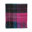 Edinburgh 100% Lambswool Scarf – Premium Soft Wool Wrap - Mixed Check - Magenta and Black - Heritage Of Scotland -