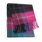 Edinburgh 100% Lambswool Scarf – Premium Soft Wool Wrap - Mixed Check - Magenta and Black - Heritage Of Scotland -