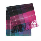 Edinburgh 100% Lambswool Scarf – Premium Soft Wool Wrap - Mixed Check - Magenta and Black - Heritage Of Scotland -