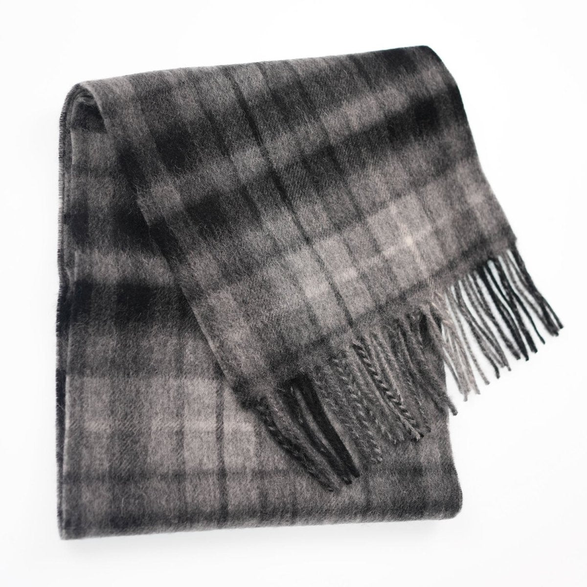 Edinburgh 100% Lambswool Scarf – Premium Soft Wool Wrap - MONOCHROME BUCHANAN - Heritage Of Scotland -