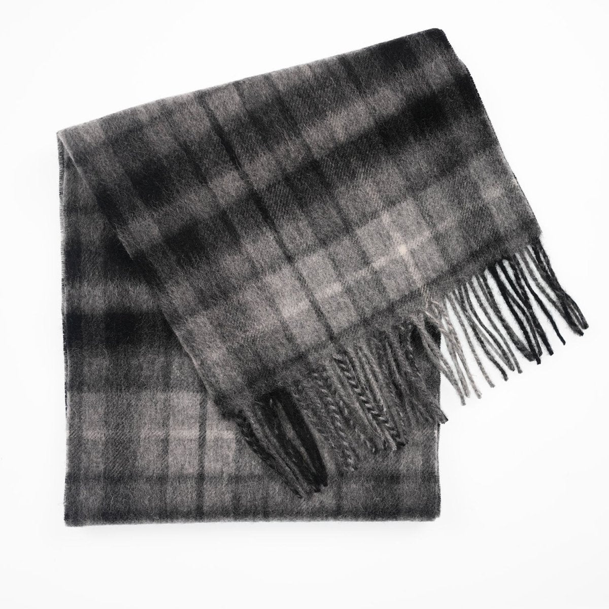 Edinburgh 100% Lambswool Scarf – Premium Soft Wool Wrap - MONOCHROME BUCHANAN - Heritage Of Scotland -