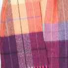 Edinburgh 100% Lambswool Scarf – Premium Soft Wool Wrap - Multi Windowpane - Ginger and Plum - Heritage Of Scotland -