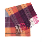 Edinburgh 100% Lambswool Scarf – Premium Soft Wool Wrap - Multi Windowpane - Ginger and Plum - Heritage Of Scotland -