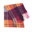 Edinburgh 100% Lambswool Scarf – Premium Soft Wool Wrap - Multi Windowpane - Ginger and Plum - Heritage Of Scotland -