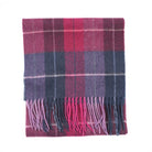 Edinburgh 100% Lambswool Scarf – Premium Soft Wool Wrap - Multi Windowpane - Navy andPink - Heritage Of Scotland -