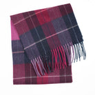Edinburgh 100% Lambswool Scarf – Premium Soft Wool Wrap - Multi Windowpane - Navy andPink - Heritage Of Scotland -