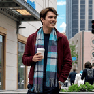 Edinburgh 100% Lambswool Scarf – Premium Soft Wool Wrap - Myriad Check - Aqua, Navy and Bordeaux - Heritage Of Scotland -