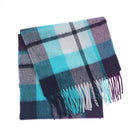 Edinburgh 100% Lambswool Scarf – Premium Soft Wool Wrap - Myriad Check - Aqua, Navy and Bordeaux - Heritage Of Scotland -