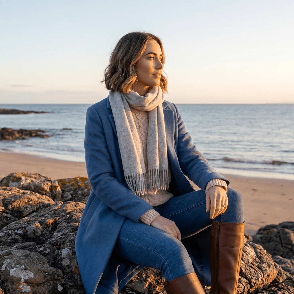 Edinburgh 100% Lambswool Scarf – Premium Soft Wool Wrap - Oyster Grey - Heritage Of Scotland -
