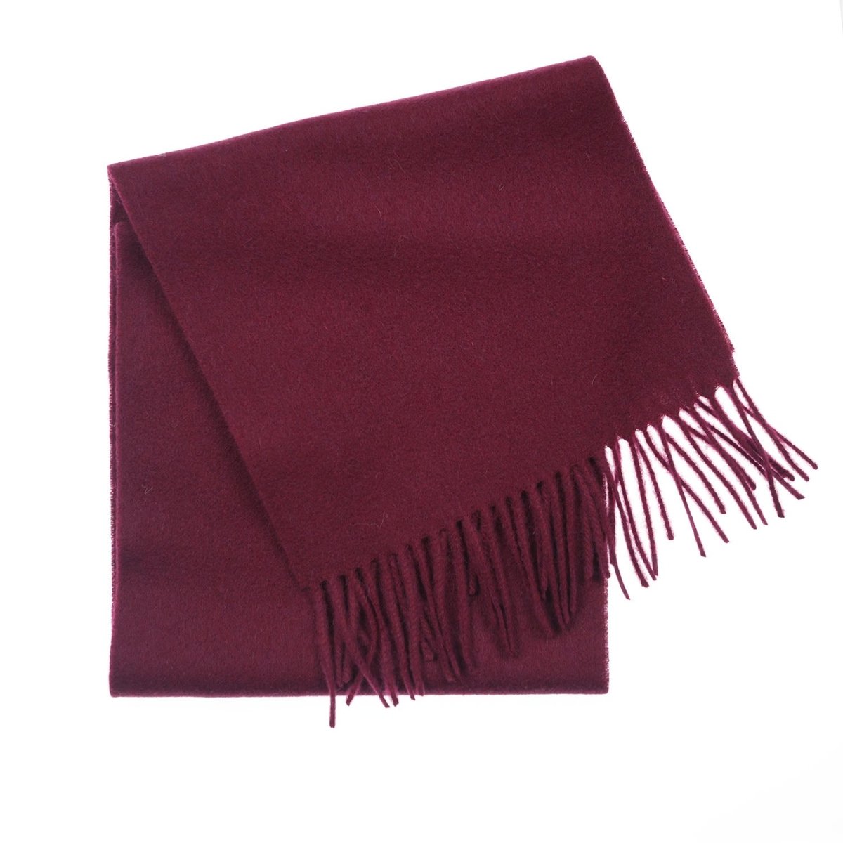 Edinburgh 100% Lambswool Scarf - Premium Soft Wool Wrap - Plain Maroon - Heritage Of Scotland -