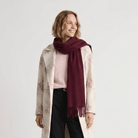 Edinburgh 100% Lambswool Scarf - Premium Soft Wool Wrap - Plain Maroon - Heritage Of Scotland -