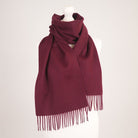 Edinburgh 100% Lambswool Scarf - Premium Soft Wool Wrap - Plain Maroon - Heritage Of Scotland -