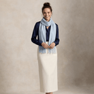 Edinburgh 100% Lambswool Scarf – Premium Soft Wool Wrap - Saxe Blue - Heritage Of Scotland -